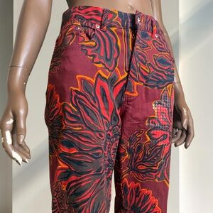 Jane Doe Jeans Japanese Red Patterned Jeans Size 10 Flare